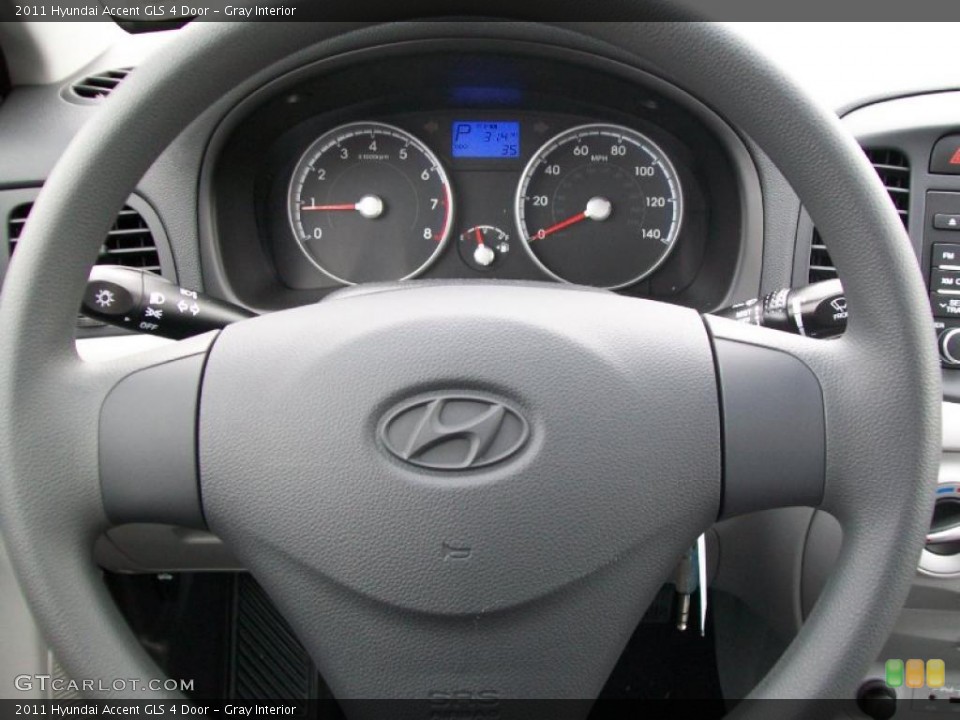 Gray Interior Steering Wheel for the 2011 Hyundai Accent GLS 4 Door #45428207