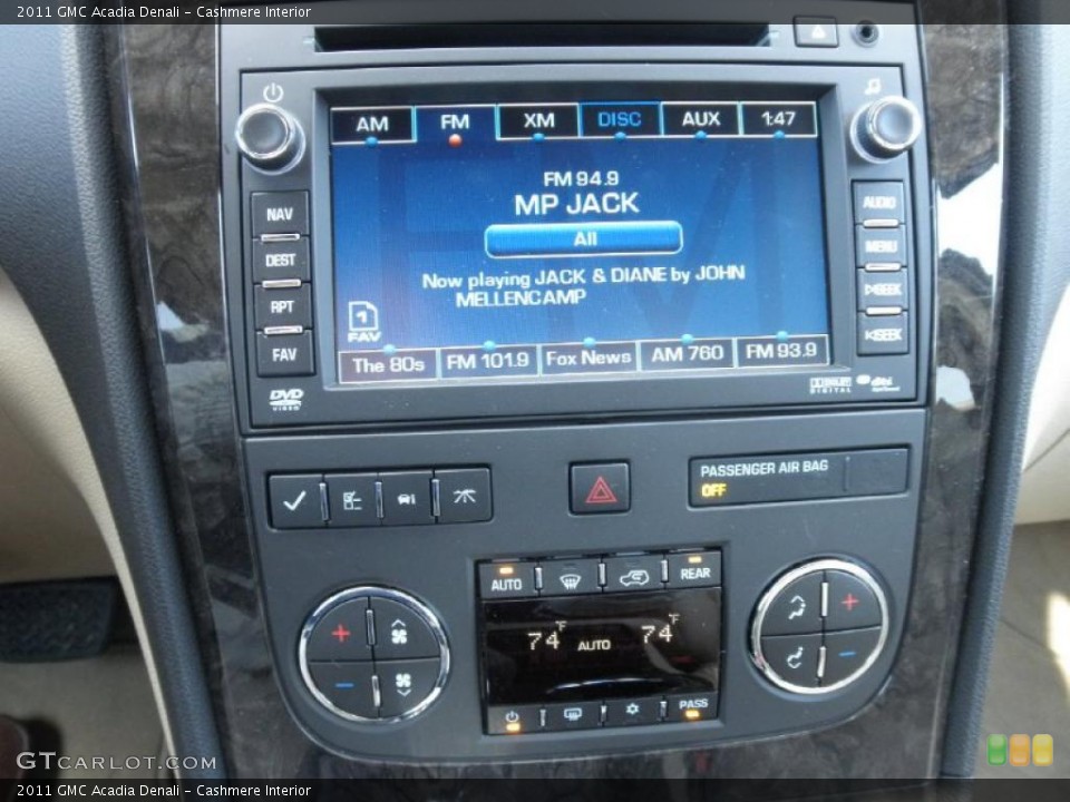 Cashmere Interior Controls for the 2011 GMC Acadia Denali #45430163