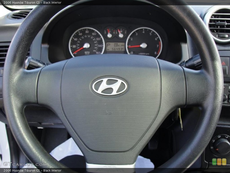 Black Interior Steering Wheel for the 2006 Hyundai Tiburon GS #45431084