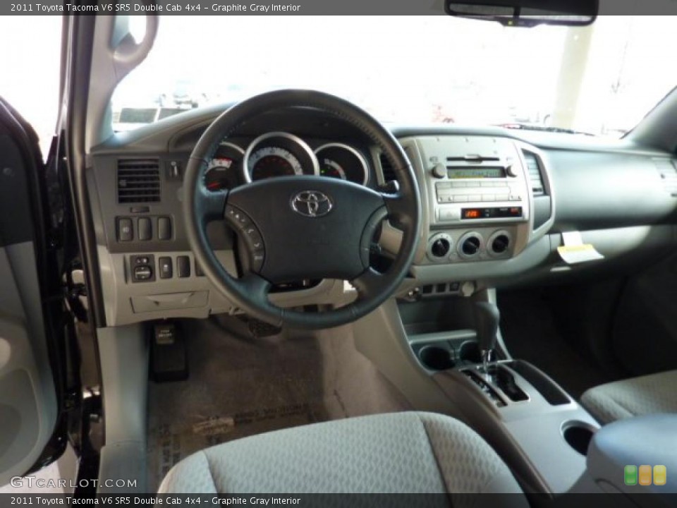 Graphite Gray Interior Dashboard for the 2011 Toyota Tacoma V6 SR5 Double Cab 4x4 #45445915