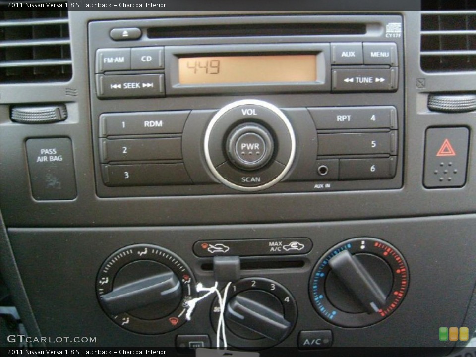 Charcoal Interior Controls for the 2011 Nissan Versa 1.8 S Hatchback #45454412