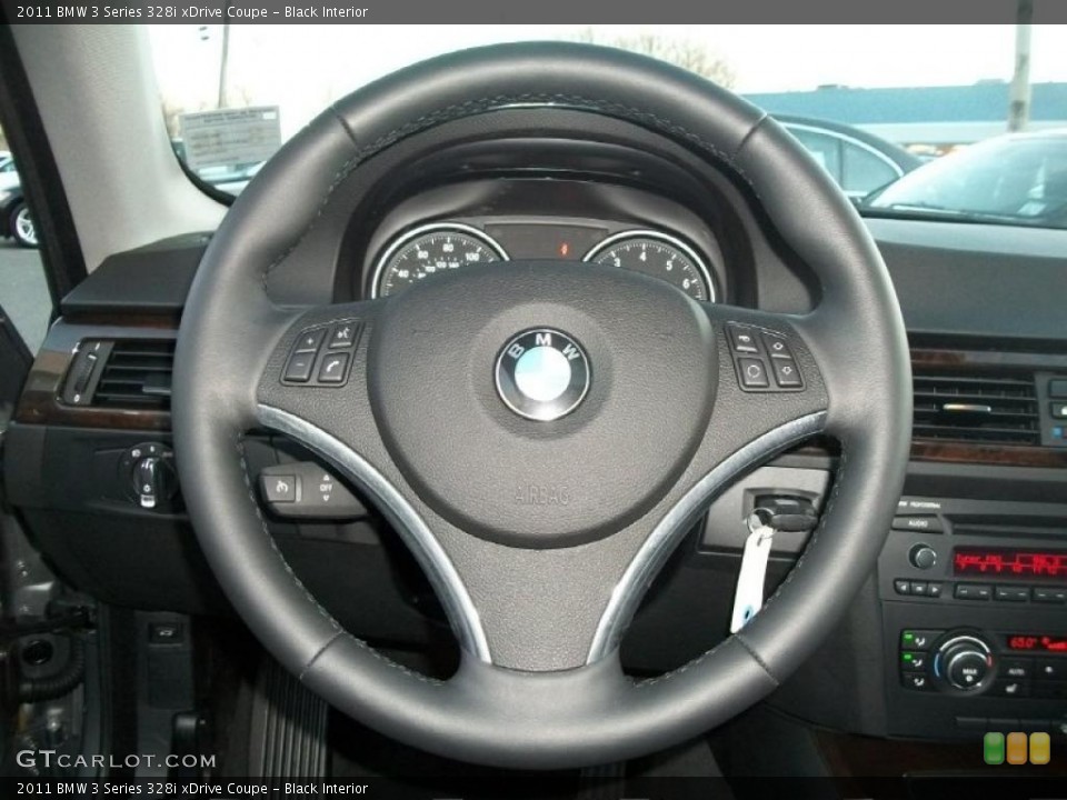 Black Interior Steering Wheel for the 2011 BMW 3 Series 328i xDrive Coupe #45455464
