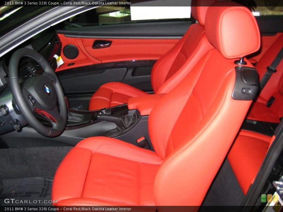 Coral Red/Black Dakota Leather Interior Photo for the 2011 BMW 3 Series 328i Coupe #45456568