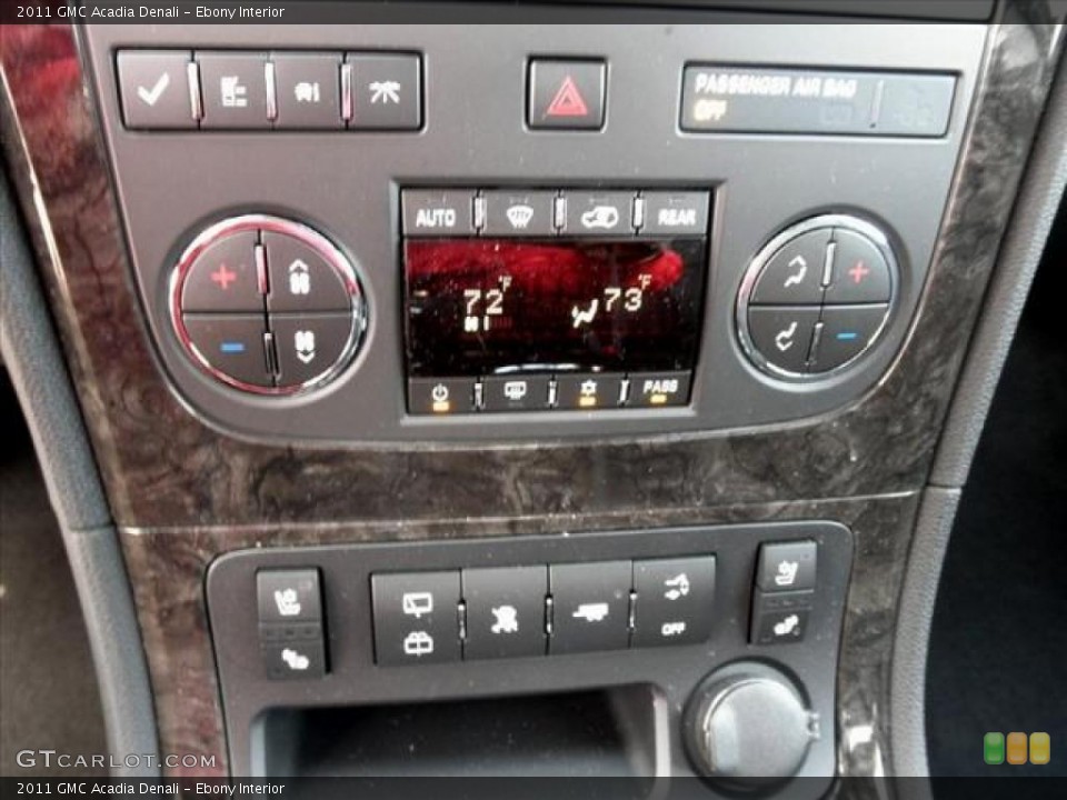 Ebony Interior Controls for the 2011 GMC Acadia Denali #45466666