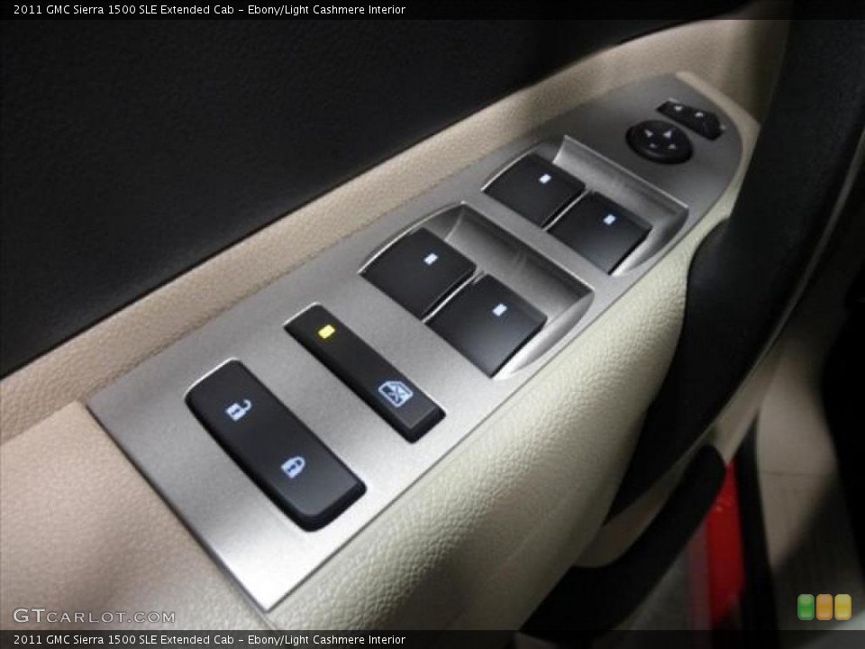 Ebony/Light Cashmere Interior Controls for the 2011 GMC Sierra 1500 SLE Extended Cab #45468146
