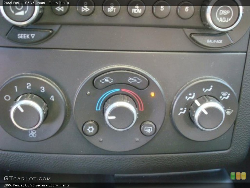 Ebony Interior Controls for the 2006 Pontiac G6 V6 Sedan #45469210