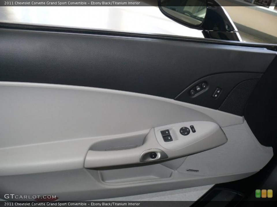 Ebony Black/Titanium Interior Door Panel for the 2011 Chevrolet Corvette Grand Sport Convertible #45479880