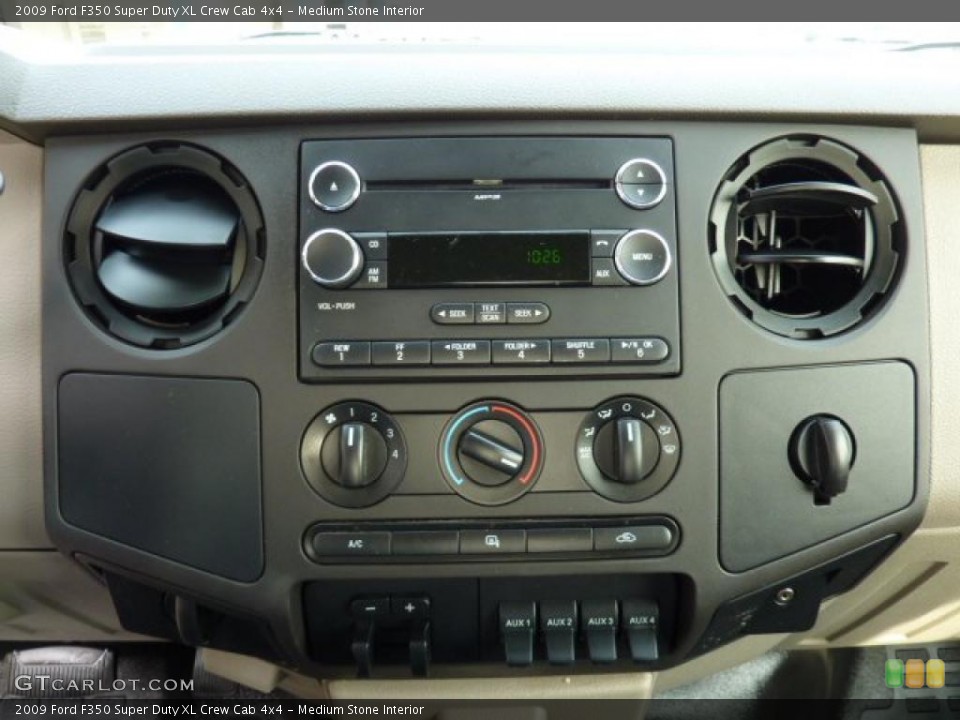 Medium Stone Interior Controls for the 2009 Ford F350 Super Duty XL Crew Cab 4x4 #45484641