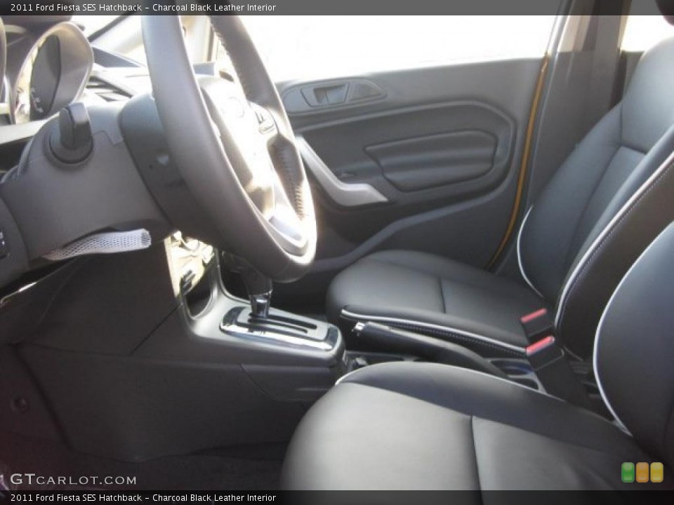 Charcoal Black Leather Interior Photo for the 2011 Ford Fiesta SES Hatchback #45484898