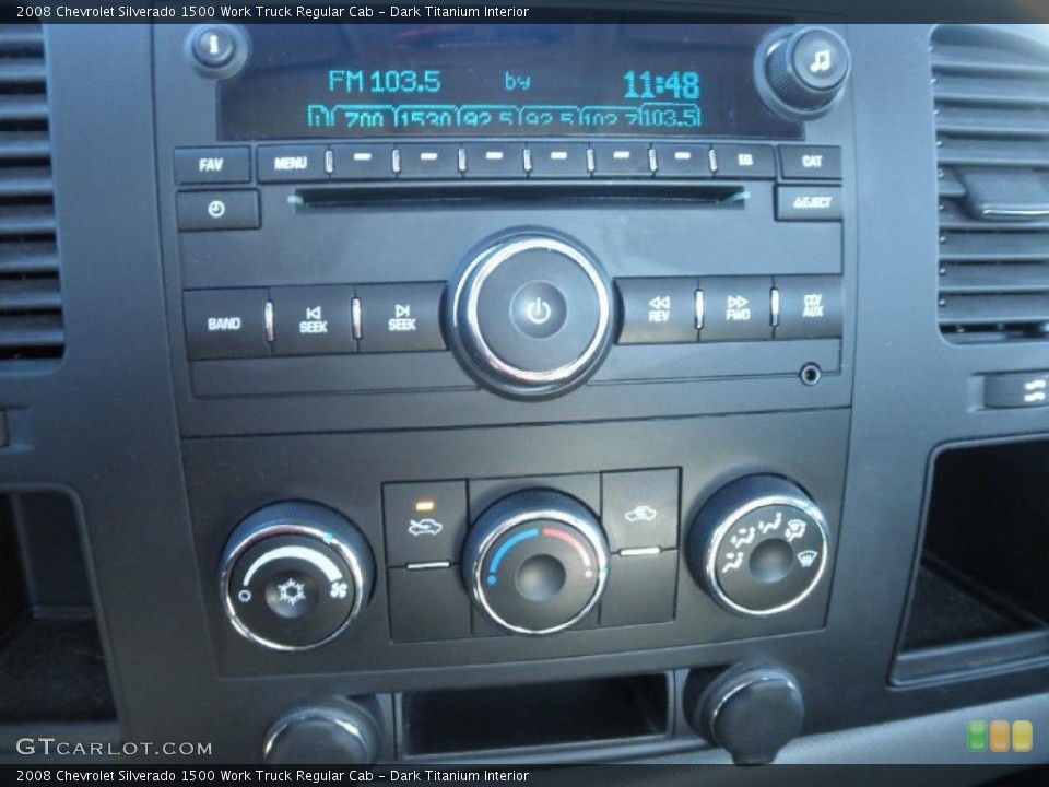 Dark Titanium Interior Controls for the 2008 Chevrolet Silverado 1500 Work Truck Regular Cab #45489103