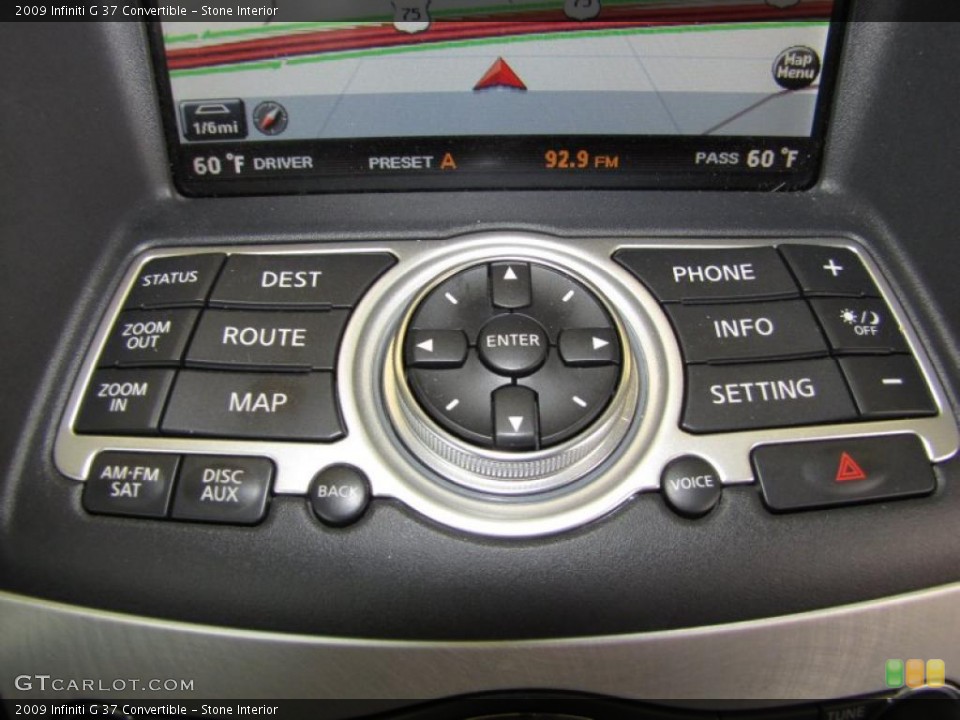 Stone Interior Controls for the 2009 Infiniti G 37 Convertible #45495294
