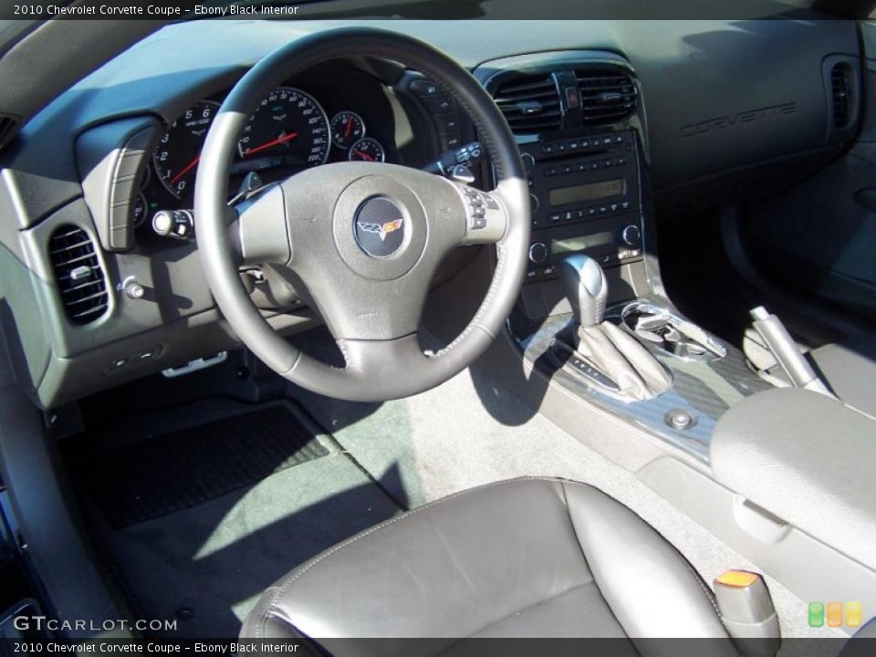 Ebony Black Interior Prime Interior for the 2010 Chevrolet Corvette Coupe #45499670