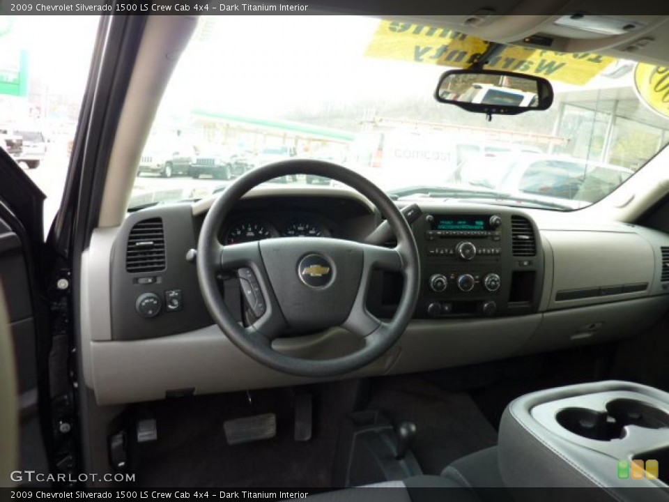 Dark Titanium Interior Dashboard for the 2009 Chevrolet Silverado 1500 LS Crew Cab 4x4 #45500414