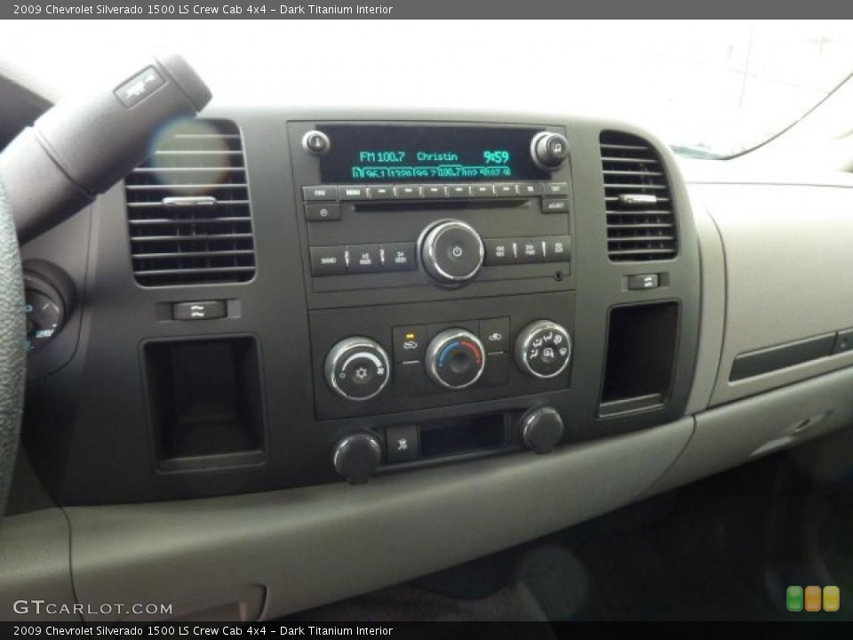 Dark Titanium Interior Controls for the 2009 Chevrolet Silverado 1500 LS Crew Cab 4x4 #45500446