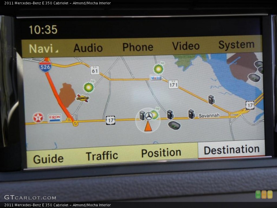Almond/Mocha Interior Navigation for the 2011 Mercedes-Benz E 350 Cabriolet #45502211