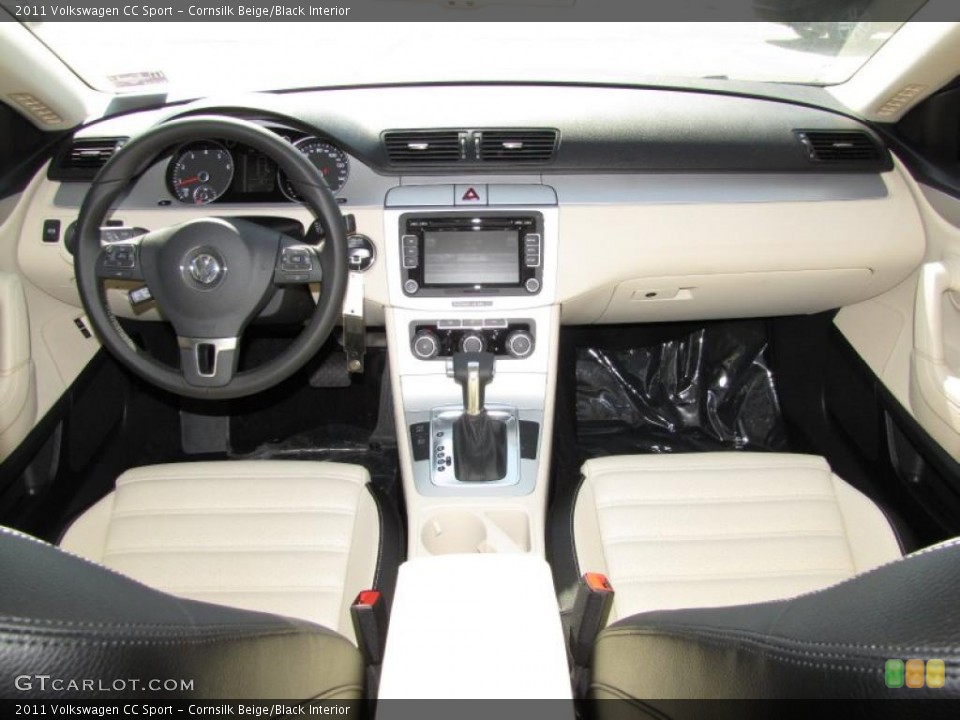 Cornsilk Beige/Black Interior Dashboard for the 2011 Volkswagen CC Sport #45502803