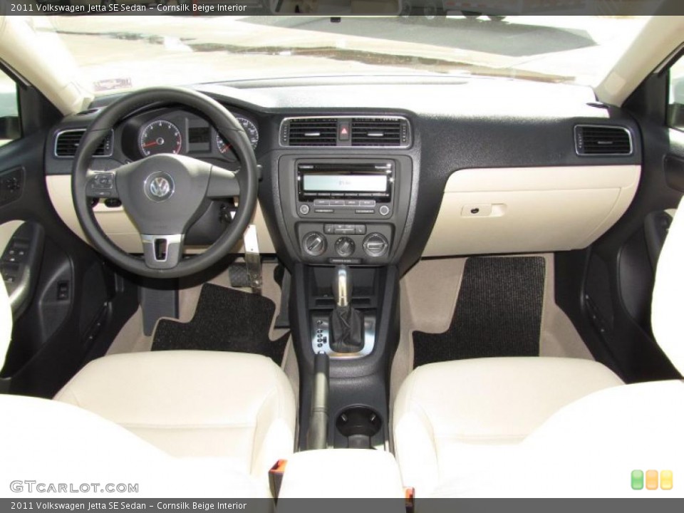 Cornsilk Beige Interior Dashboard for the 2011 Volkswagen Jetta SE Sedan #45503303