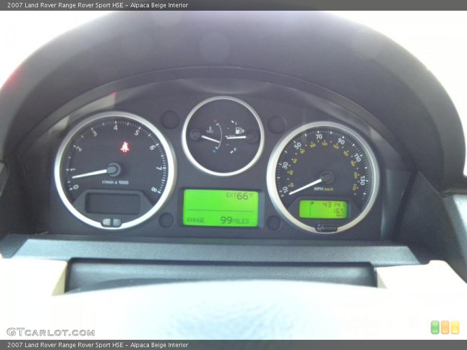 Alpaca Beige Interior Gauges for the 2007 Land Rover Range Rover Sport HSE #45503339
