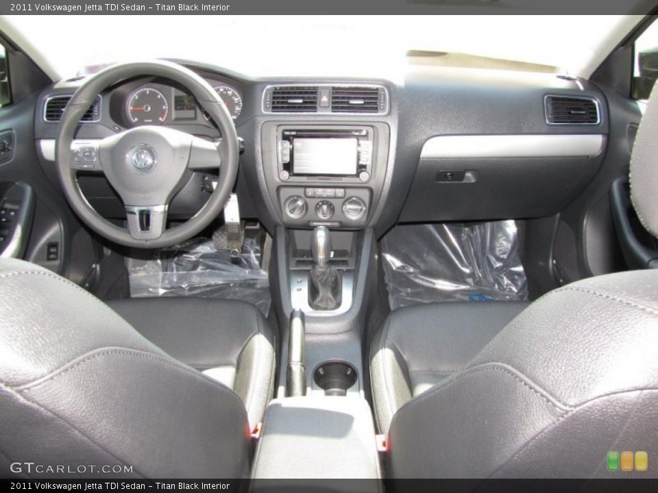 Titan Black Interior Dashboard for the 2011 Volkswagen Jetta TDI Sedan #45504243