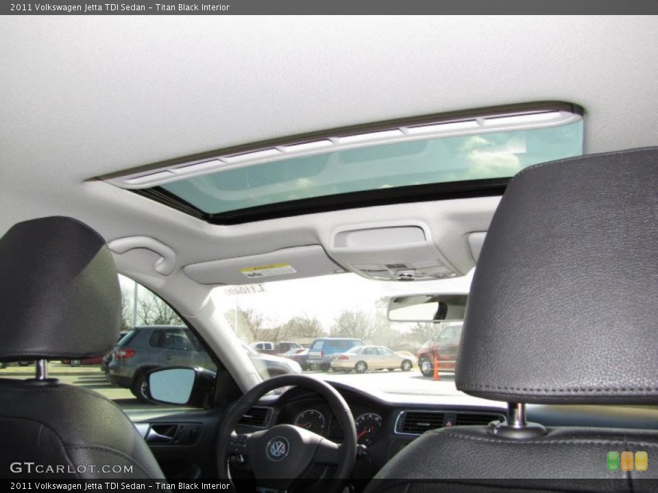 Titan Black Interior Sunroof for the 2011 Volkswagen Jetta TDI Sedan #45504259