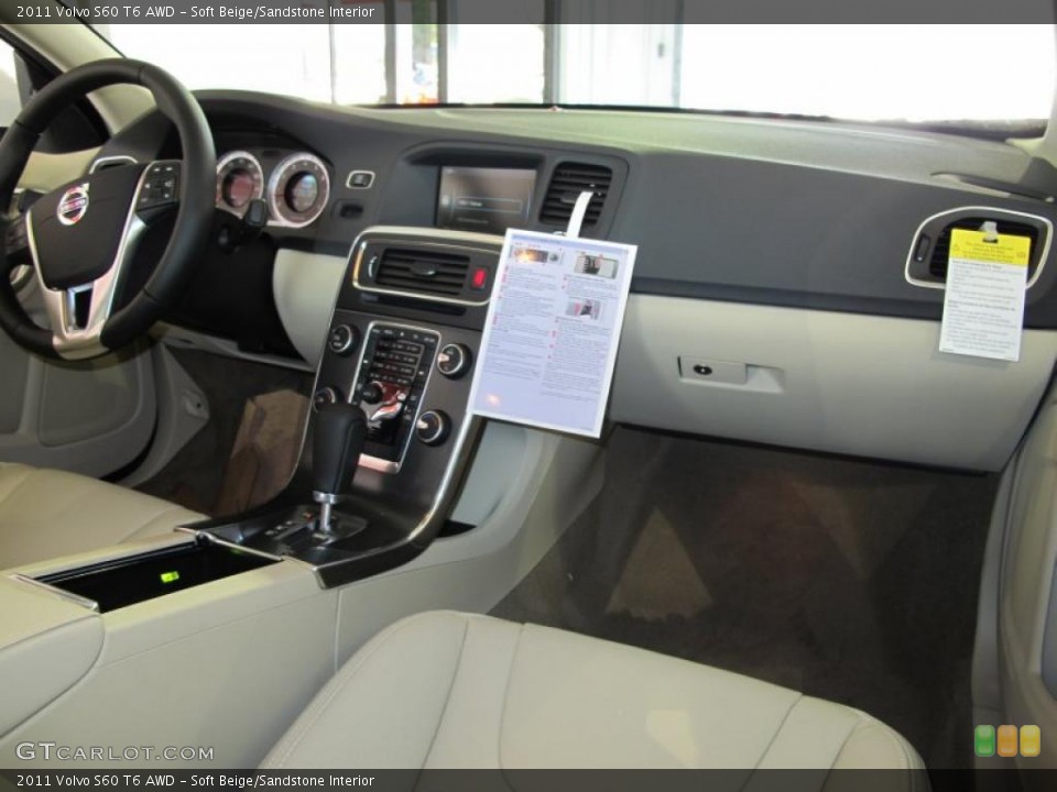 Soft Beige/Sandstone Interior Dashboard for the 2011 Volvo S60 T6 AWD #45506327