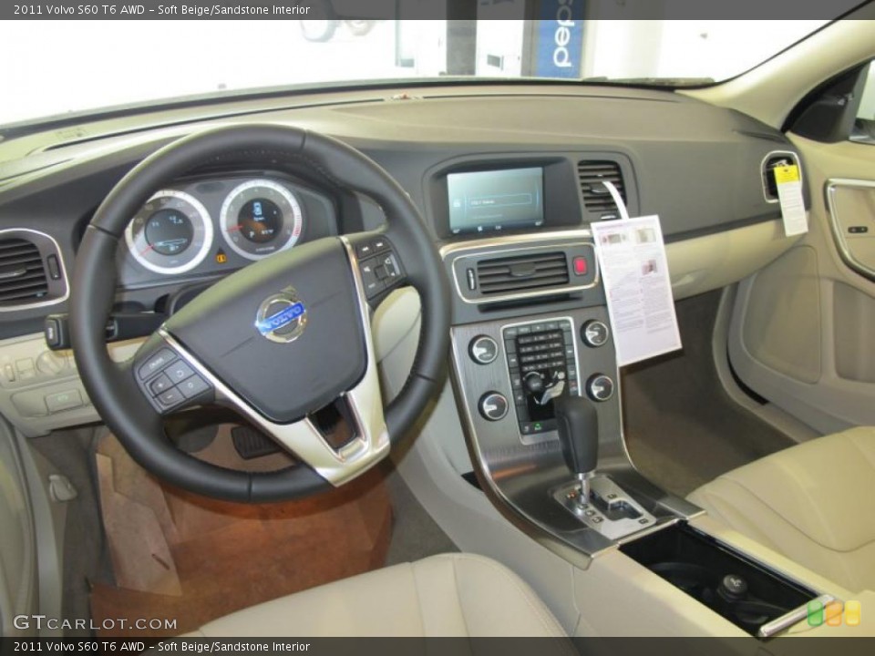 Soft Beige/Sandstone Interior Dashboard for the 2011 Volvo S60 T6 AWD #45506569