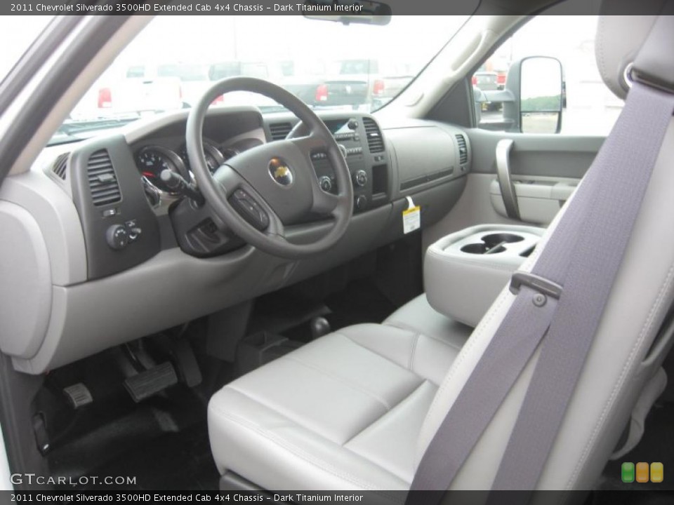 Dark Titanium Interior Prime Interior for the 2011 Chevrolet Silverado 3500HD Extended Cab 4x4 Chassis #45507811
