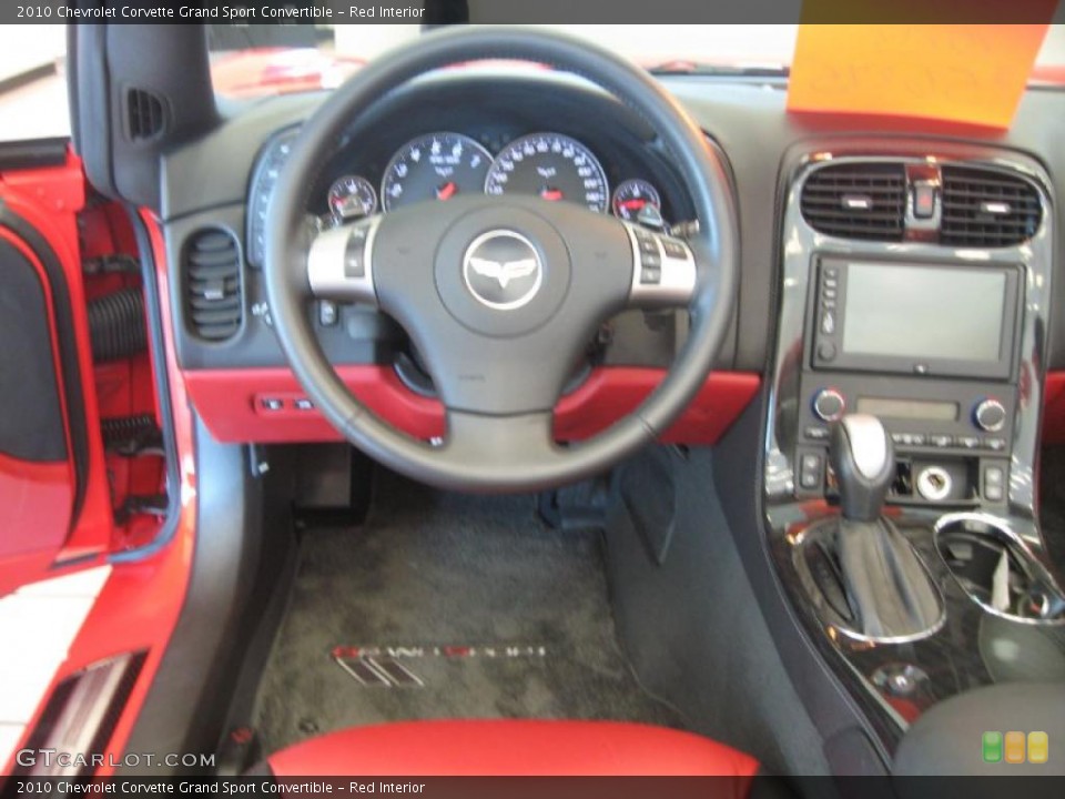 Red Interior Dashboard for the 2010 Chevrolet Corvette Grand Sport Convertible #45508215