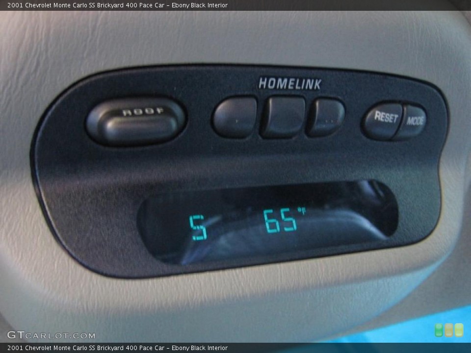 Ebony Black Interior Controls for the 2001 Chevrolet Monte Carlo SS Brickyard 400 Pace Car #45509839