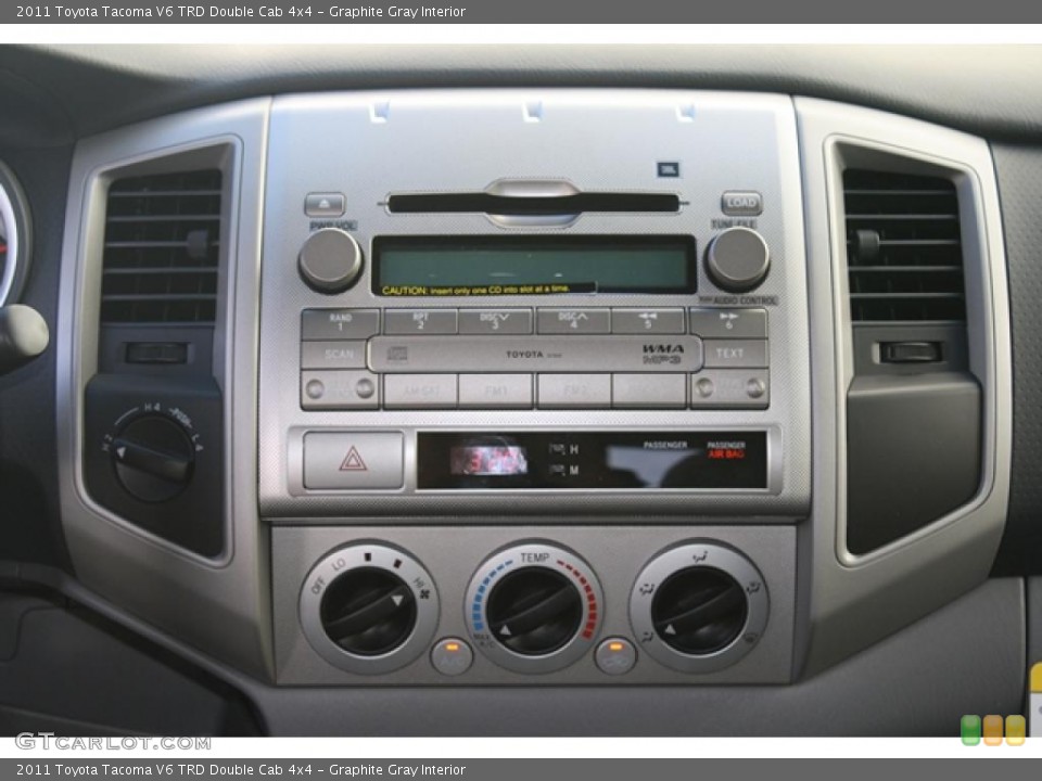 Graphite Gray Interior Controls for the 2011 Toyota Tacoma V6 TRD Double Cab 4x4 #45511607