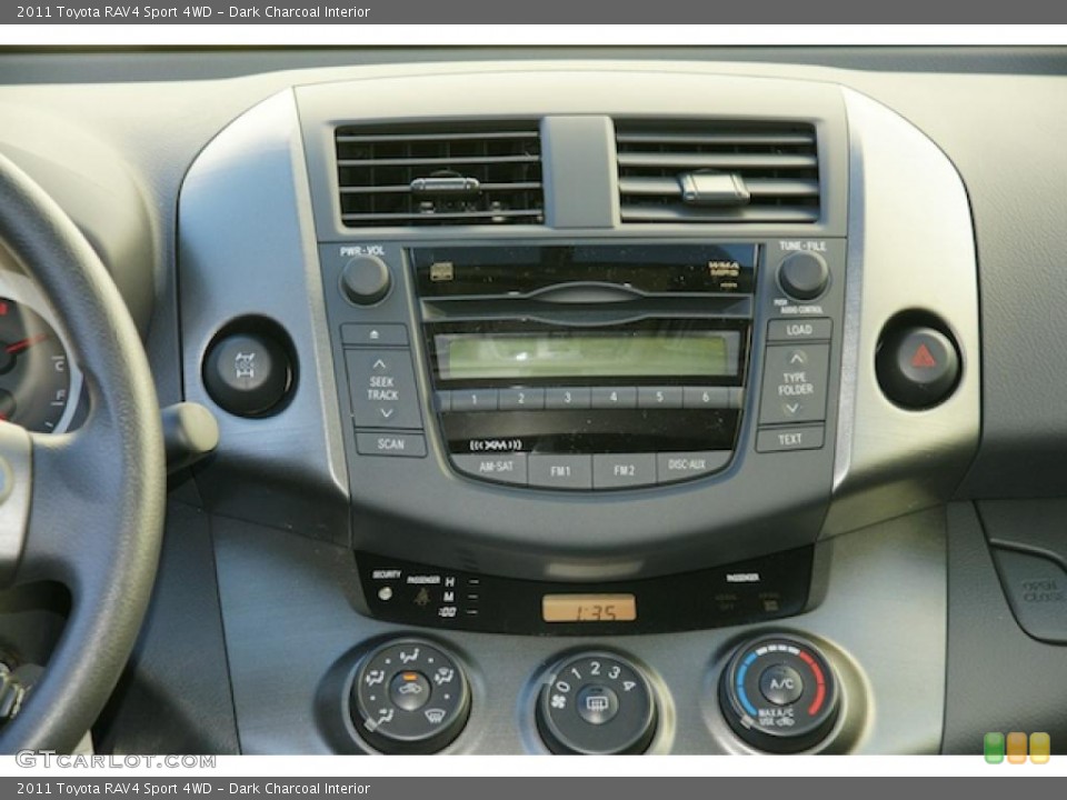 Dark Charcoal Interior Controls for the 2011 Toyota RAV4 Sport 4WD #45513752
