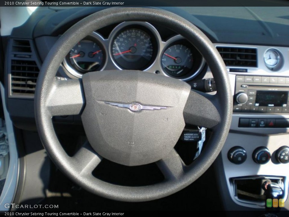 Dark Slate Gray Interior Steering Wheel for the 2010 Chrysler Sebring Touring Convertible #45525108