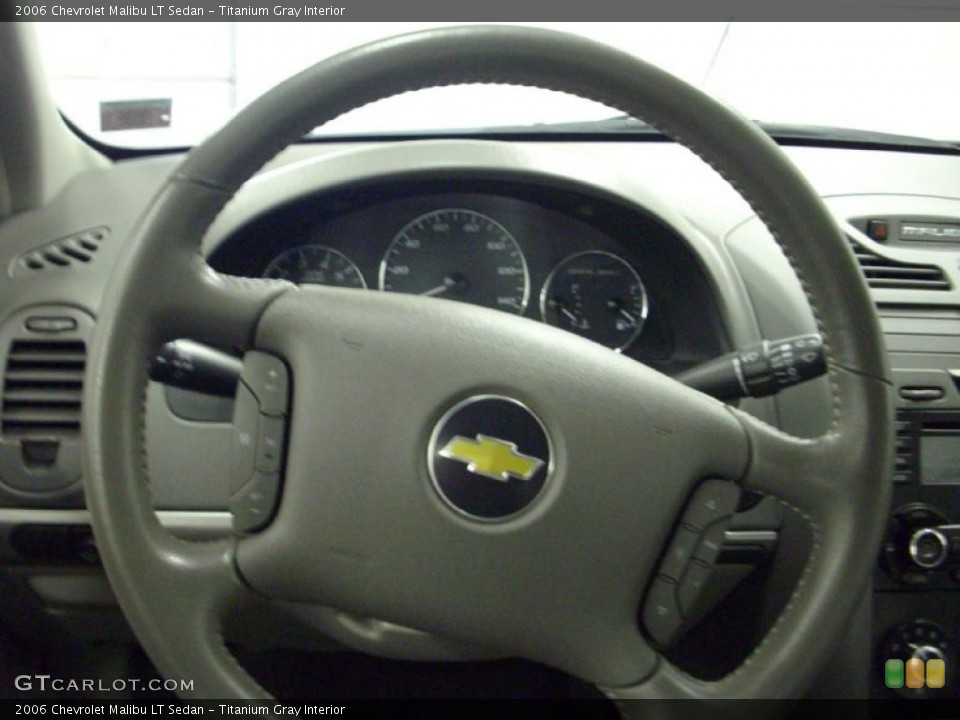 Titanium Gray Interior Steering Wheel for the 2006 Chevrolet Malibu LT Sedan #45525860