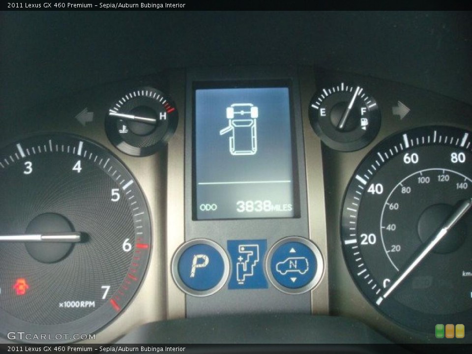 Sepia/Auburn Bubinga Interior Gauges for the 2011 Lexus GX 460 Premium #45535973