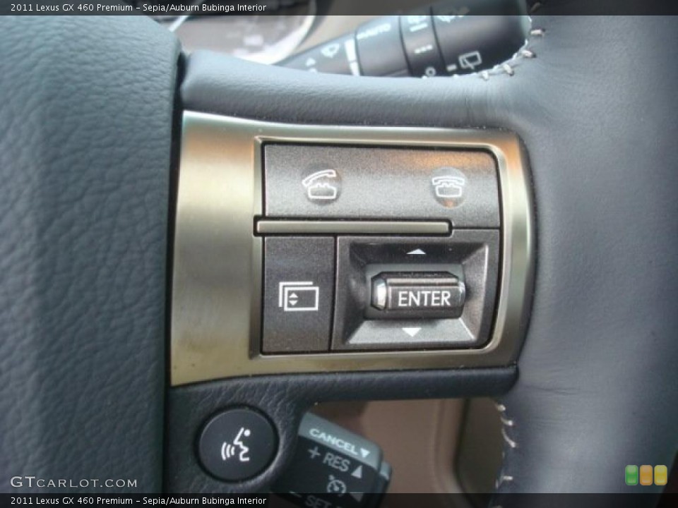 Sepia/Auburn Bubinga Interior Controls for the 2011 Lexus GX 460 Premium #45536185