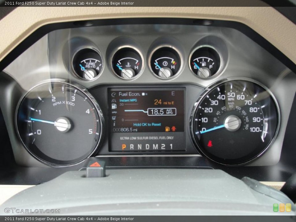 Adobe Beige Interior Gauges for the 2011 Ford F250 Super Duty Lariat Crew Cab 4x4 #45536913