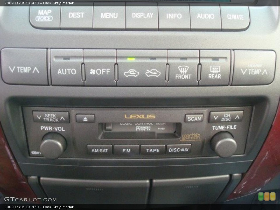 Dark Gray Interior Controls for the 2009 Lexus GX 470 #45538059