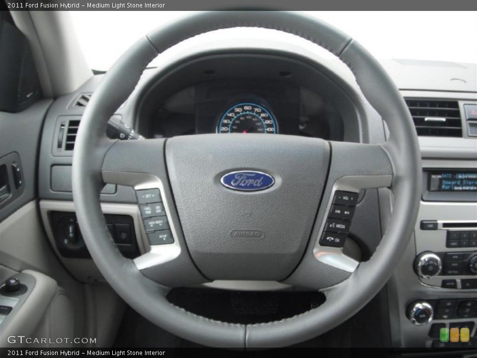 Medium Light Stone Interior Steering Wheel for the 2011 Ford Fusion Hybrid #45538877