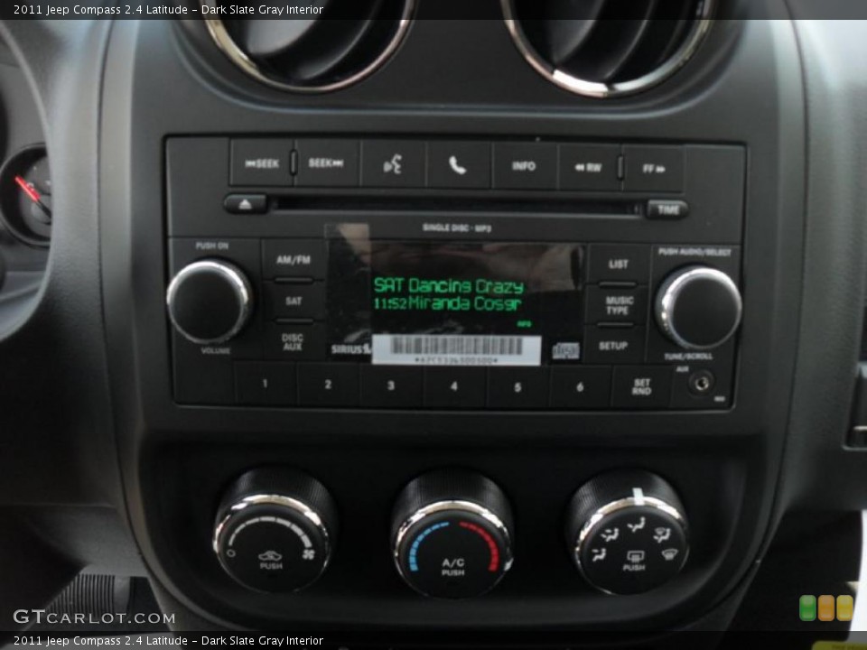 Dark Slate Gray Interior Controls for the 2011 Jeep Compass 2.4 Latitude #45550433