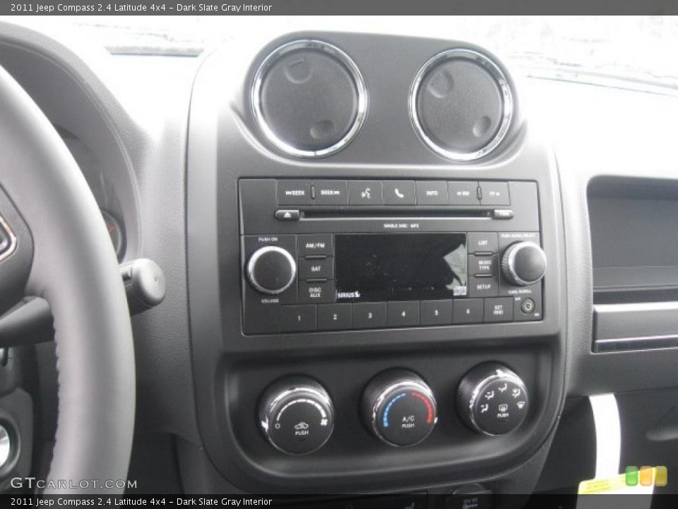 Dark Slate Gray Interior Controls for the 2011 Jeep Compass 2.4 Latitude 4x4 #45552133