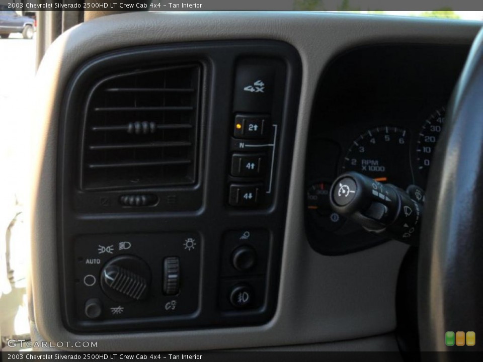 Tan Interior Controls for the 2003 Chevrolet Silverado 2500HD LT Crew Cab 4x4 #45552673