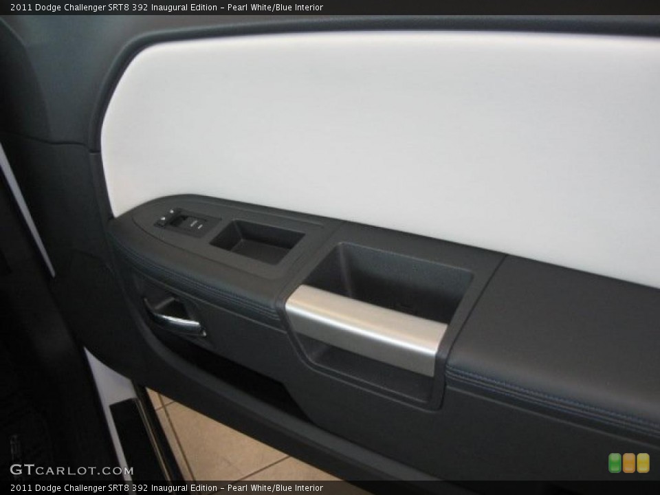 Pearl White/Blue Interior Door Panel for the 2011 Dodge Challenger SRT8 392 Inaugural Edition #45552889