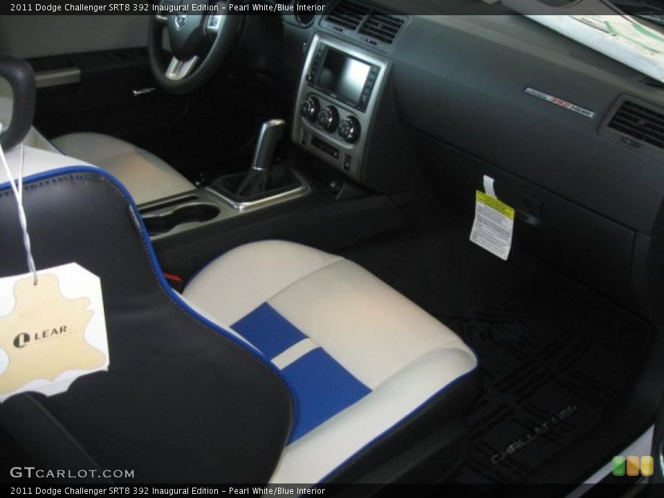 Pearl White/Blue Interior Photo for the 2011 Dodge Challenger SRT8 392 Inaugural Edition #45552909