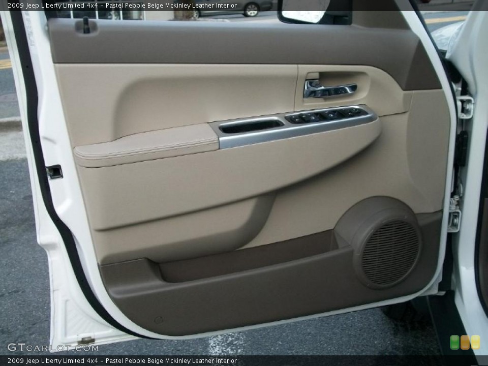 Pastel Pebble Beige Mckinley Leather Interior Door Panel for the 2009 Jeep Liberty Limited 4x4 #45555301