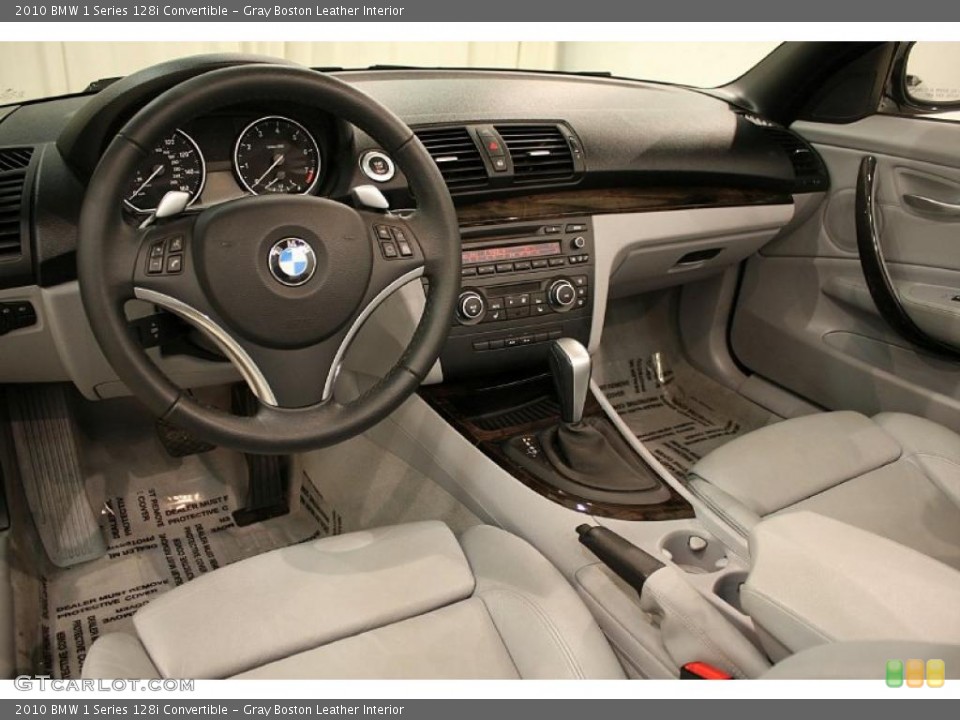Gray Boston Leather Interior Prime Interior for the 2010 BMW 1 Series 128i Convertible #45556605