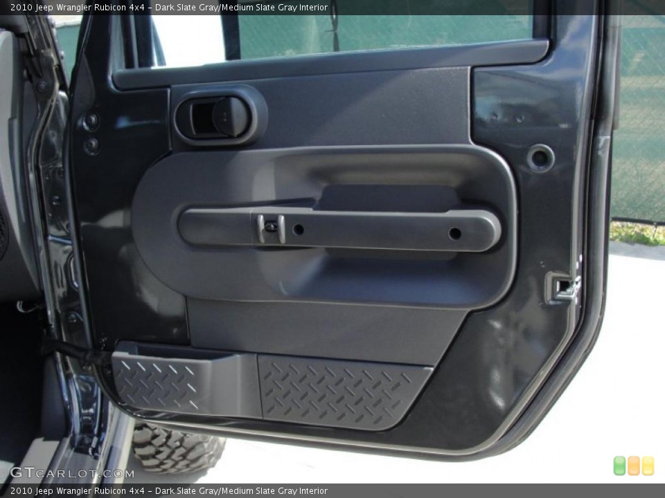 Dark Slate Gray/Medium Slate Gray Interior Door Panel for the 2010 Jeep Wrangler Rubicon 4x4 #45562531