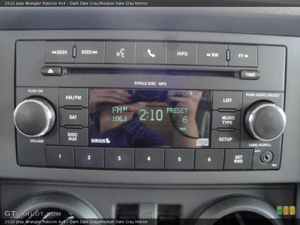 Dark Slate Gray/Medium Slate Gray Interior Controls for the 2010 Jeep Wrangler Rubicon 4x4 #45562667