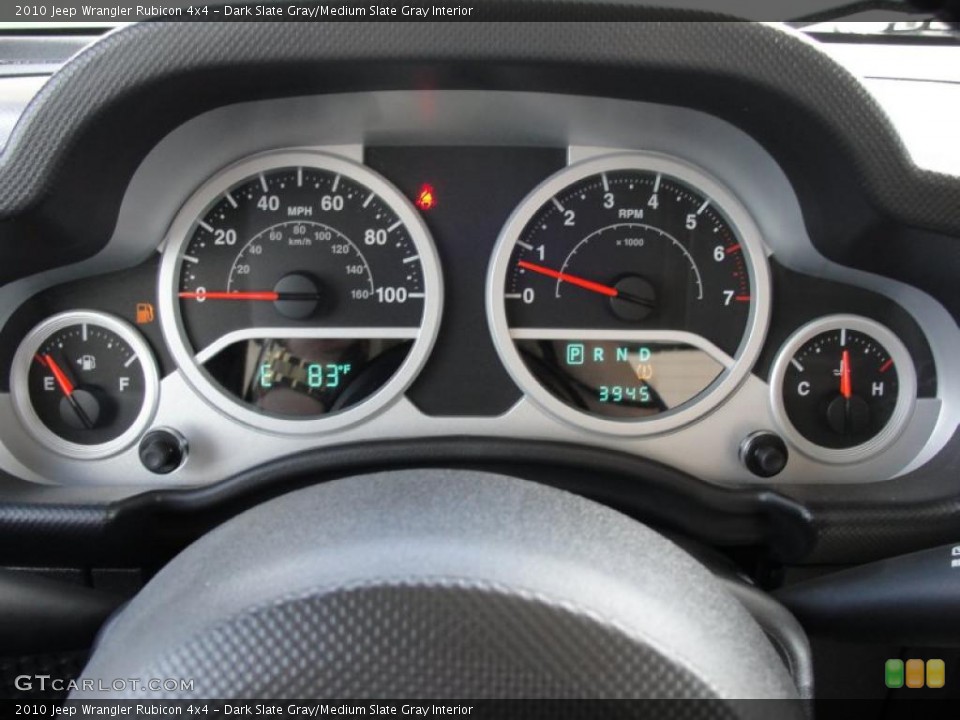 Dark Slate Gray/Medium Slate Gray Interior Gauges for the 2010 Jeep Wrangler Rubicon 4x4 #45562731