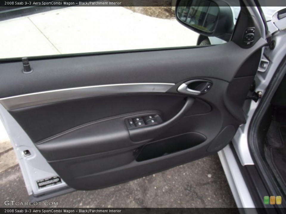 Black/Parchment Interior Door Panel for the 2008 Saab 9-3 Aero SportCombi Wagon #45563575