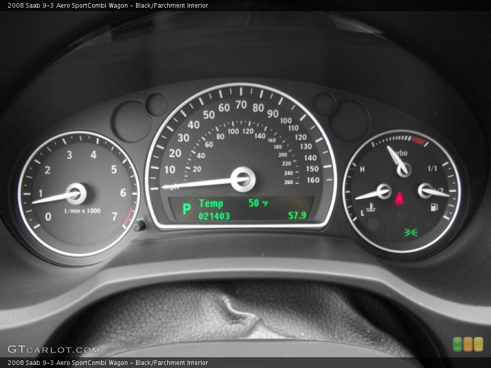 Black/Parchment Interior Gauges for the 2008 Saab 9-3 Aero SportCombi Wagon #45563903